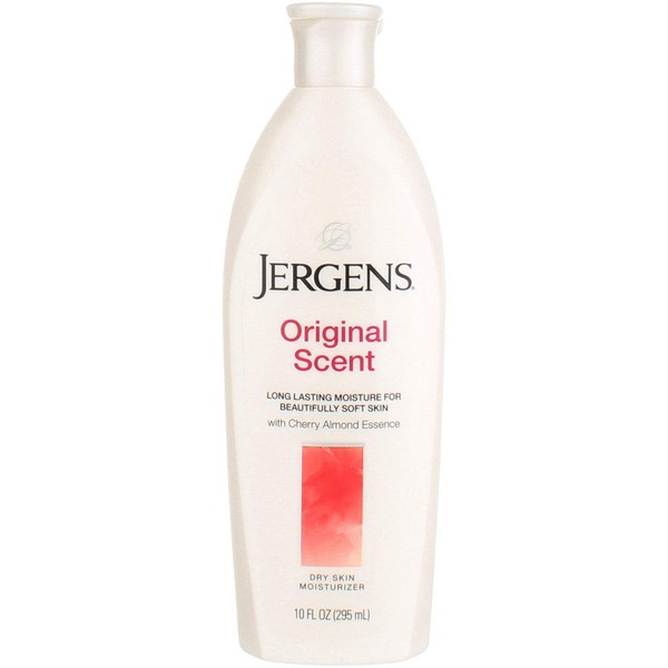 Jergens Original Scent Dry Skin Moisturizer with Cherry Almond Essence 10 oz (Pack of 4)