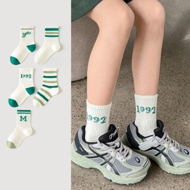 BlissToneha 10 Pairs Boys Kids Cotton Socks Athletic Ankle Crew Socks for 3-18 Years Old, Breathable Soft Cute Fun Socks (AU, Age, 3 Years, 5 Years, Color E)