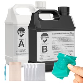 BBDINO Silicone Mold Making Kit, Super Elastic Liquid Silicone for Molds Making 3h Fast Cure 1 Gallon Kit (140.8oz) Translucent, 1A:1B Mixing Ideal for Molds Casting of Resin/Candle/Soap/Plaster