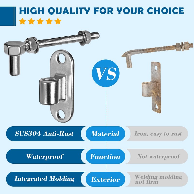 HAGWARE Farm Heavy Duty Gate Hinges, 2 Packs 6" SUS304