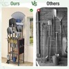 Lovind Garden Tool Organizer,Metal Yard Tool Organizer,Holds 50 Long-Handled Tools/Rakes/Brooms,Side
