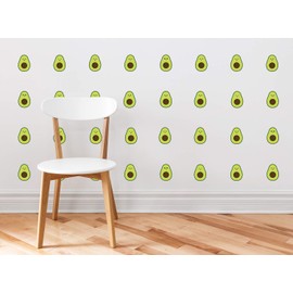 Mini Avocados Pattern Fabric Wall Decal - Set of 32 Mini Avocados Fruit Shaped Wall Décor, Perfect for Living Room, Bedroom, Bathroom, Office, Home Decoration