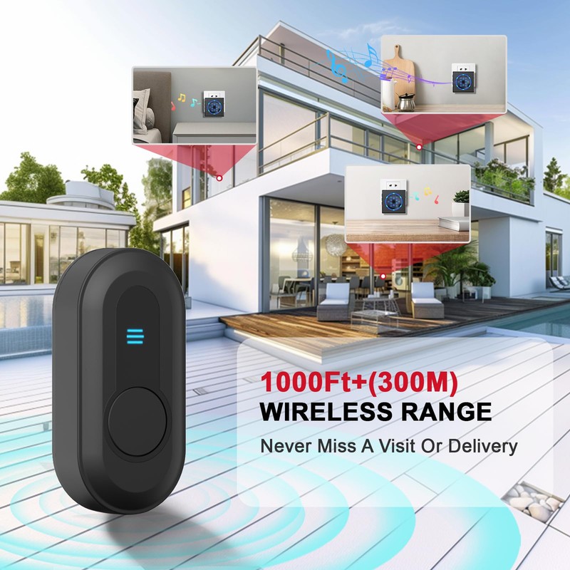 CallToU Hearing Impaired Doorbell with Strobe Light & 55 Melodies,