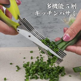 Coollooda Kitchen Scissors 5 Blade Shredder Scissors Shredder Scissors Kitchen Scissors Stainless Steel Shredder Shredder Scissors Fresh Herb Mint Parsley Scissors Scissors for Cutting Personal