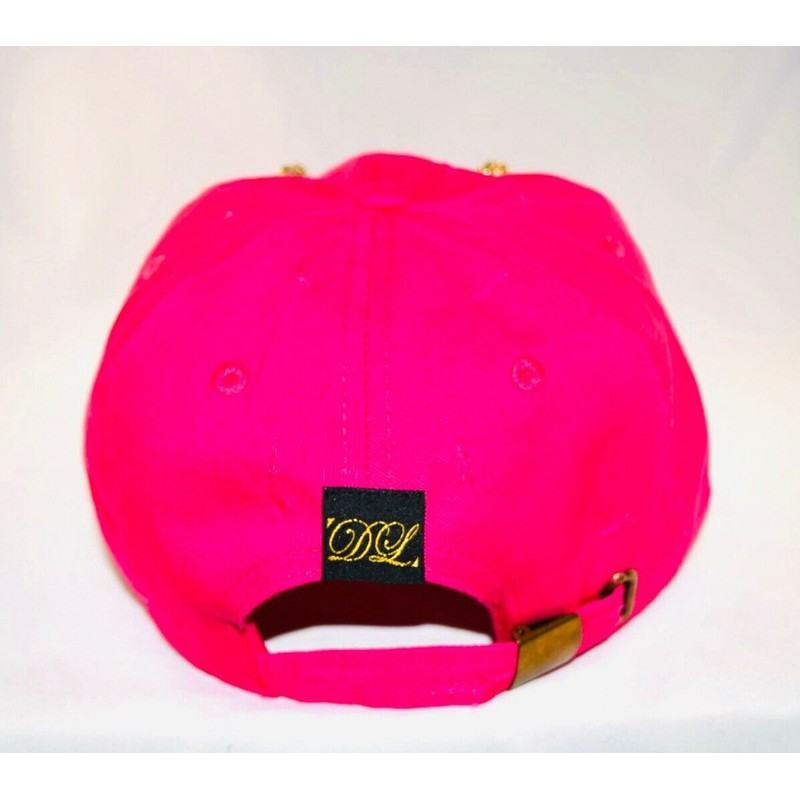Damier Langevinè® Designer Trendy Distressed Pink Baseball Cap Lion Hat