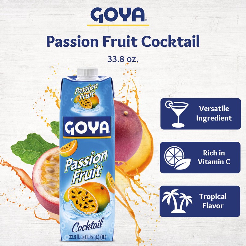 Goya Passion Fruit Cocktail, Tropical Passion Fruit Juice, Vitamin C