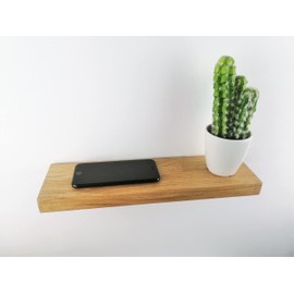 ICEBORN Key Holder with Magnet and Shelf in Real Oak 350 x 27 x 100 mm