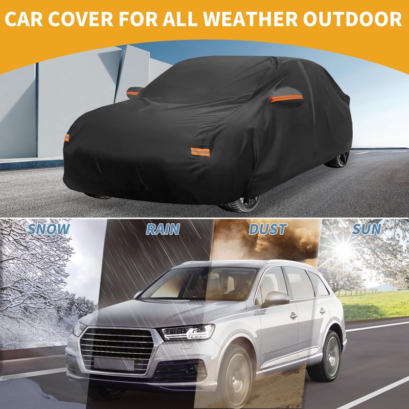 Partuto Car Cover Waterproof All Weather Sun Rain Protection Full