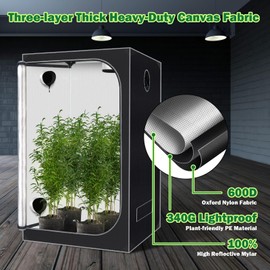 Grow Tent 60"x60"x78" Growing Tents for Indoor Plant 600D Mylar Hydroponic High Reflective Grow Tent for Plant Fruit Flower Veg Growing 5x5