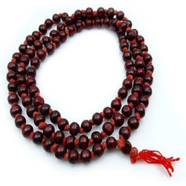 URBANWAZE Rosary Beads Mala Hindu Japa Meditation Yoga Prayer Blesses Energy Puja Mantra Yantra Necklace Brown 108 Beads
