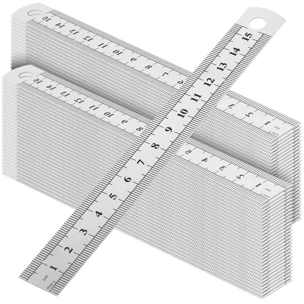SEHOI 60 PCS 6 Inch Stainless Steel Ruler Bulk with