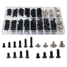 360 Piece Screw Assortment Set, M2/M2.5/M3 Black Screws Assortment Set for Laptop Computer Repair Screws, 18 Sizes