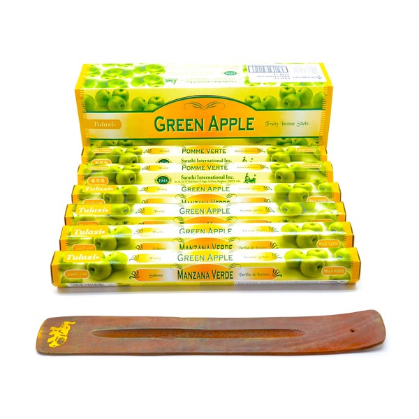 Joss Incense Sticks Green Apple 120 Incense Sticks with Ashtray