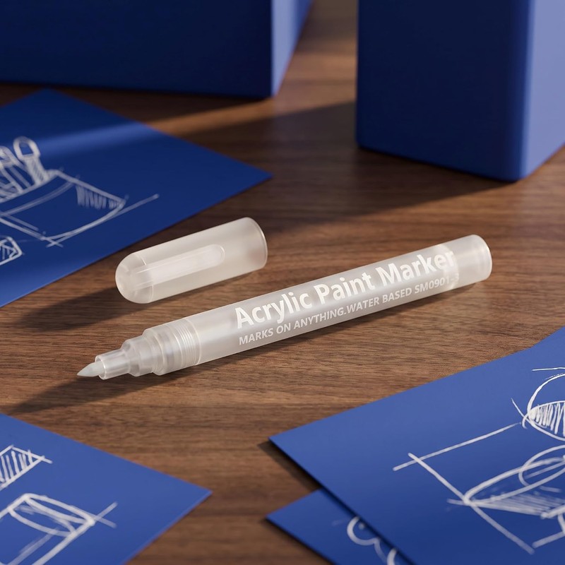 ibasenice Rotulador de esmalte de uñas blanco de secado rápido,