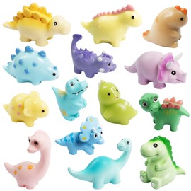 GlamRays Pack of 14 Mini Dinosaur Figures, Mini Resin Animals, Tiny Figures for Hiding Miniature Figures for Children Adults, Decorations for Fairy Gardens Offices