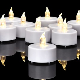 Flameless Tea Lights Candles, LED Battery Operated Electric Votive Fake Candles Realistic Flickering and 200+ Hours Long Lasting Bright for Celebrations Festivals (100 Pack, White)