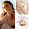 FACAICAI 18K Gold Plated Wide Chunky Gold Cuff Bracelets for