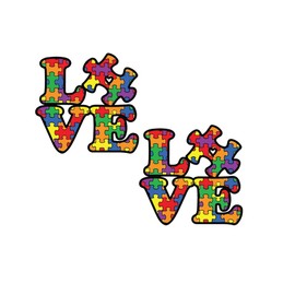 AzQuest 2Pack Autism Awareness Love Puzzle Piece Decal Sticker Premium Quality Vinyl Size 5-Inches for Car Bumper Truck Van SUV Window Wall |5"| AZQ122|
