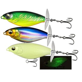 Whopper Topwater Fishing Lures 90, Pencil Plopper Fishing Lures for Bass, Top Water Bass Fishing Lures with Floating Rotating Tail
