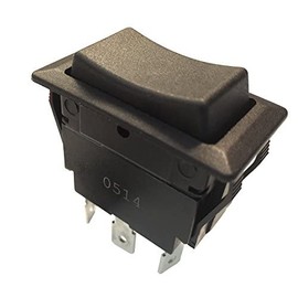 Gardner Bender GSW-46 Electrical Rocker Switch, DPDT, ON-OFF-ON, 20 A/125V AC, Spade Terminal,Black,Small