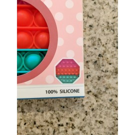 Push Pop Squishers Stress Relieving Fidget Toy Pink  Red Green Hex 100% silicone