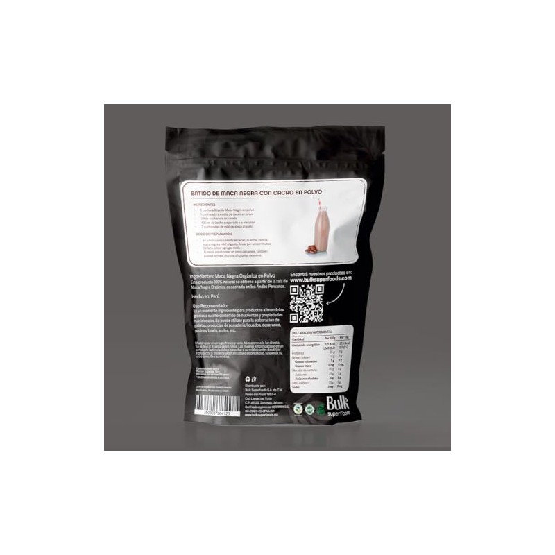 BULK SUPERFOODS Maca Negra en Polvo 100 Natural