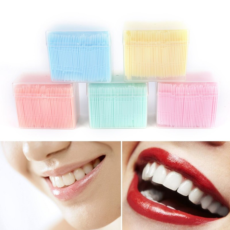 Disposable Plastic Toothpick Dental Picks Portable Practical Toothpick with Clear