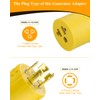 Generator Adapter Plug, 30 Amp to 20 Amp, NEMA L14-30P