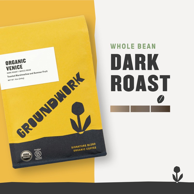 GROUNDWORK Venice Blend Whole Bean Coffee Dark Roast - USDA
