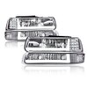 CNNELL LED Headlights Assembly Compatible with Chevy Silverado 1999-2002/ Suburban