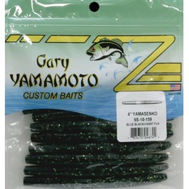 Yamamoto Senko 4", Blue Black w/Large Chartreuse