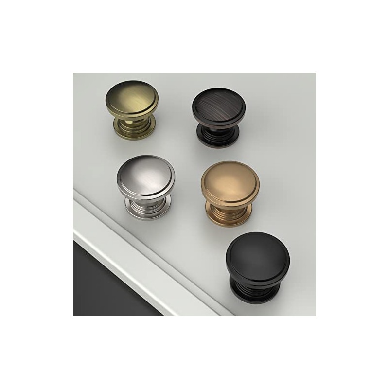 Amerdeco 10 Pack 1-1/4 inch Kitchen Cabinet Knobs Champagne Bronze