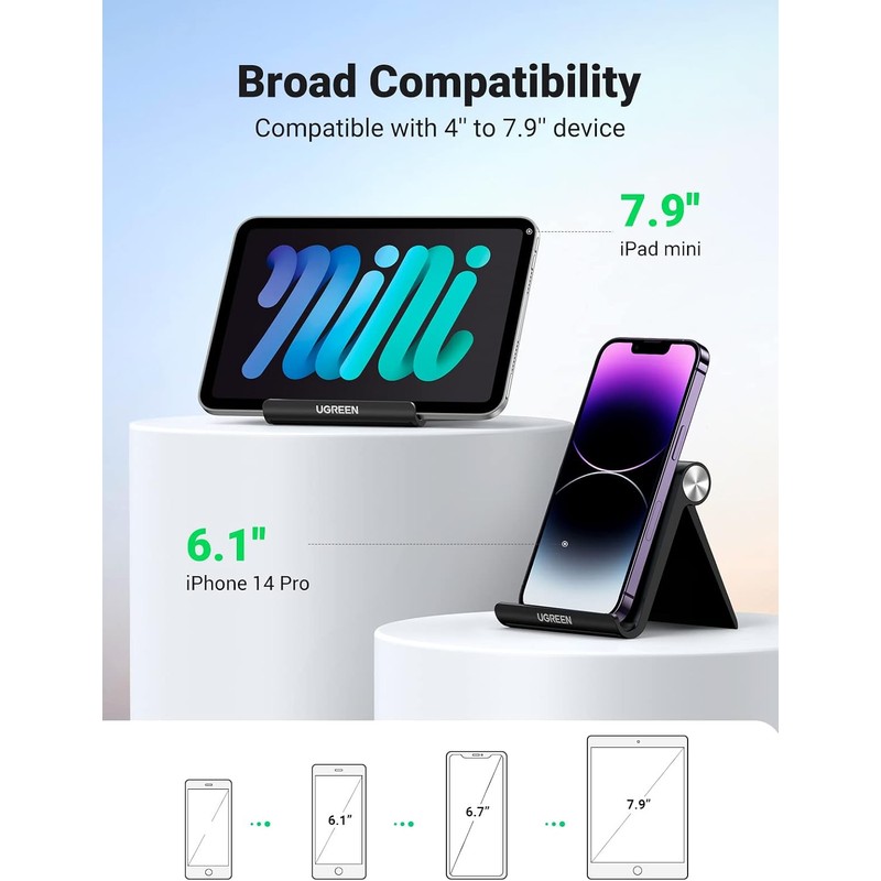 UGREEN Soporte para Celular, Multiángulo Porta Ajustable de 0° a