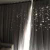 LUCINATIA Cortina Lisa Con Tul Y Diseño Estrella De 132x240