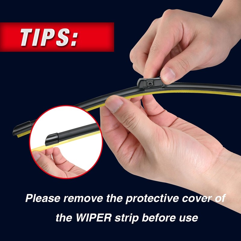 3 Wipers 24"/17"/13" Front Windshield Wiper Blades with Rear Wiper