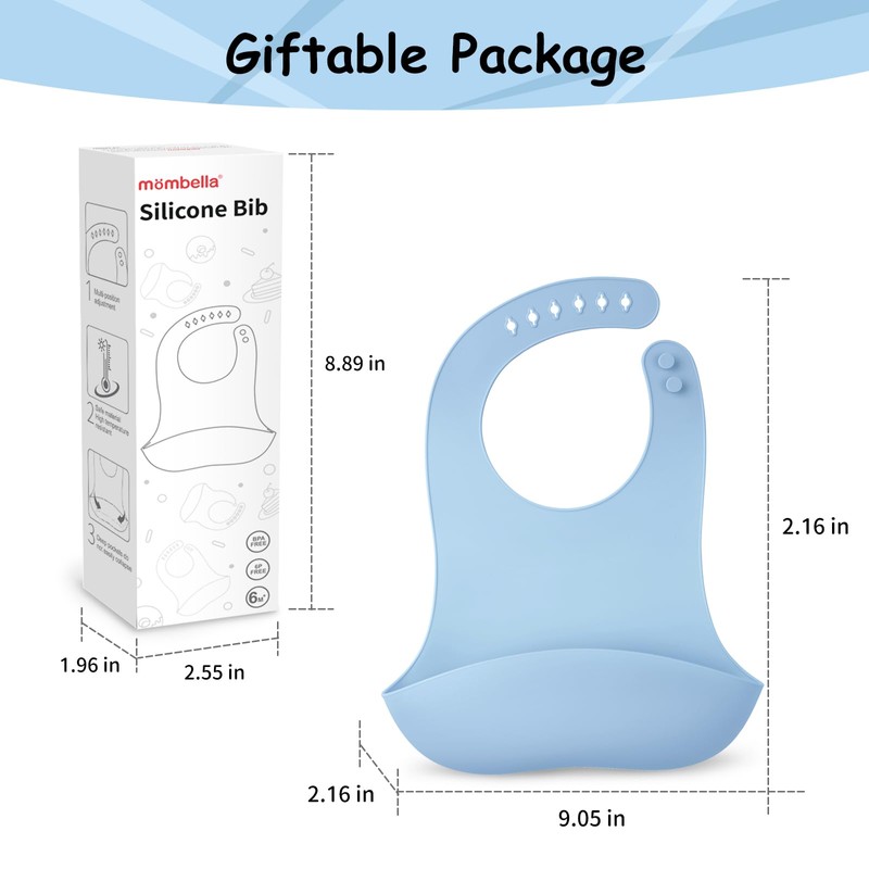 Mombella Baby Bibs, Silicone Bibs For Babies 6 Months Up