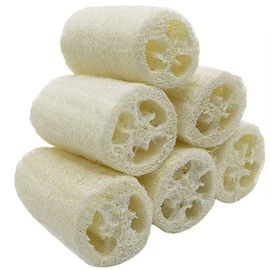 VOARGE 6 Stücke Premium Qualität Natürliche Luffa, Luffa-Schwamm Spa Peeling Scrubber Luffa Body Wash Schwamm entfernen abgestorbene Haut Küche Reinigungsmittel für Haushalt (ca. 4")