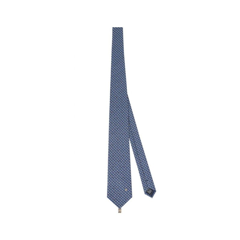 Daks Shirt Cubic All-Over Pattern Tie Navy_DLF1ACF1105N1