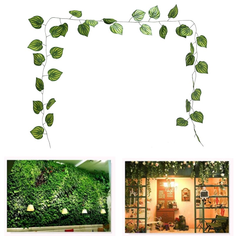Simulation Watermelon Leaf Rattan Green Leaf Plant Ceiling Decoration Vine