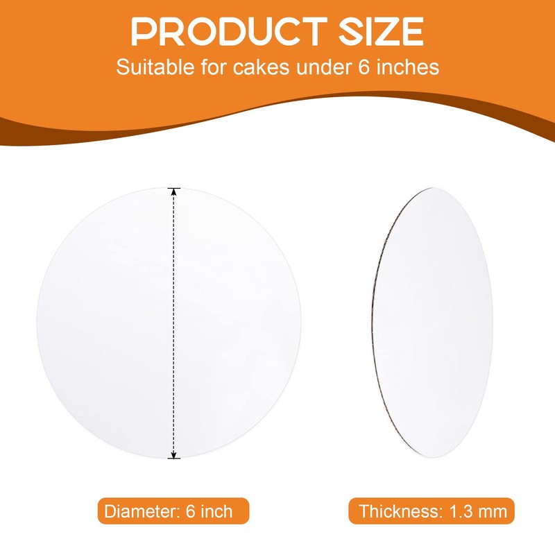 40 PCS Cake Boards 6 inch Round Cake Cardboard Rounds