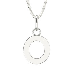 Aeon Jewellery Alphabet Initial Necklace - O | 925 Sterling Silver | Adjustable 16-18 Inch Silver Necklace | Polishing Cloth Included