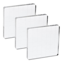 PATIKIL Acrylic Stamp Block, 3 Pack Stamping Block Rectangular Shape with Grid Lines Decorative Mounting Blocks Set for Scrapbooking DIY Crafts Card Making, 2.8x2.8