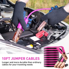 Car Roadside Emergency Kit with Jumper Cables, Car First Aid Kit Emergency Kit for Vehicles, Car Safety Roadside Assistance Kit Headlamp, Tow Straps, Gloves, Essential Car Accessories for Men, Women