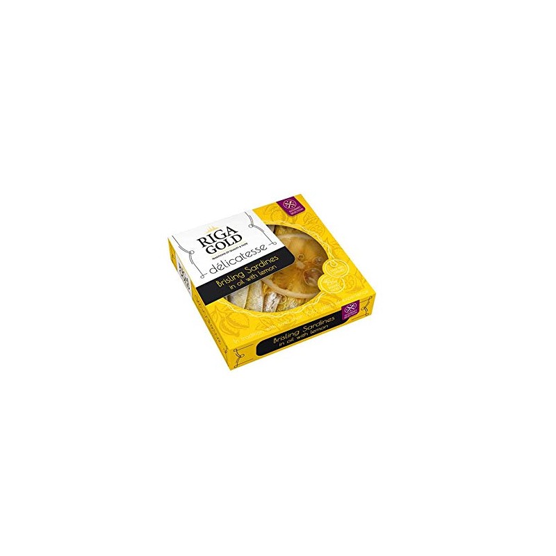 Riga Gold Delicatesse Brisling Sardines in Olive Oil with Lemon