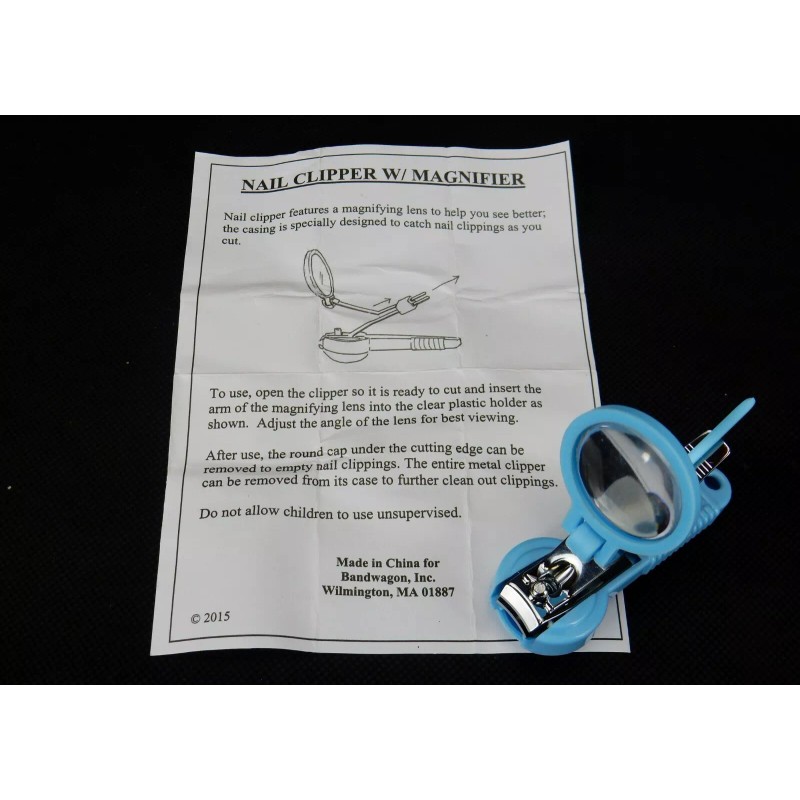 Bandwagon Nail Clipper w/Magnifier, Built In File, Catch Tray, Babies,