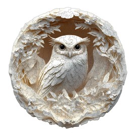 KAAYEE Wooden Jigsaw Puzzles-Animal Wooden Puzzle Adult Unique Shape 3D Owl Wooden Puzzle Wooden Jigsaw Puzzle for Adult,Puzzle for Adults,Family Puzzles for Aduls (8.5 * 8.3in 100pcs)