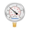 MEASUREMAN 2-1/2" dial, 1/4" NPT Lower, Glycerin Filled, Stainless Steel