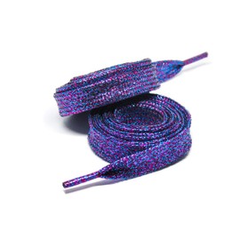 maxstrapz Metallic Glitter Laces Sparkly Shoe Laces, Purple/Blue