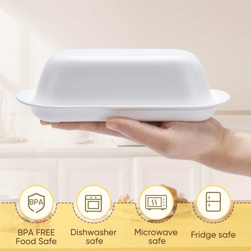 Hekeieon Butter Dish with Lid, Butter Keeper, Easy Scoop,Butter Container