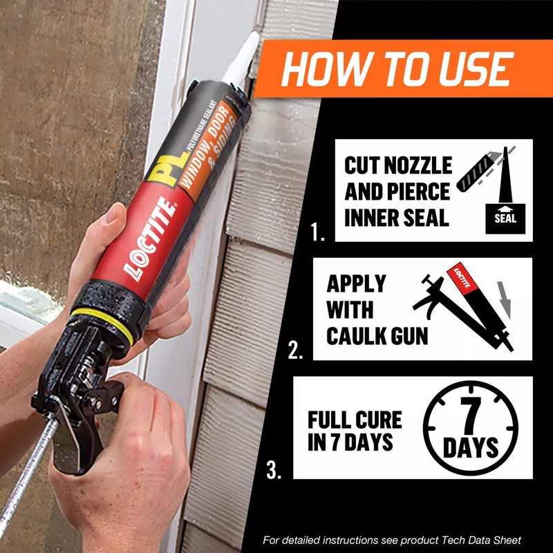 Loctite PL Window, Door & Siding Polyurethane Sealant, White, 10